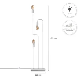 Paco Home Stehlampe Vintage E27 59020 Weiß