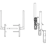 Maco HS Griffgarnitur 12, innen/außen, Ts 79-110 mm, silber (103826)