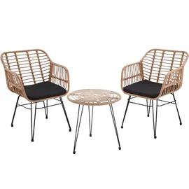Tectake Molfetta Set 3-tlg. natur