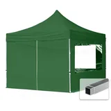 TOOLPORT Faltpavillon Economy 3 x 3 m inkl. 4 Seitenteile dunkelgrün 59008