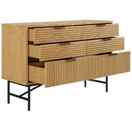 SalesFever Kommode 120 x 80 x 40 cm Beige / Schwarz