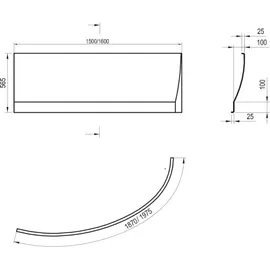 Banyo Avocado Badewannenverkleidung 160 cm