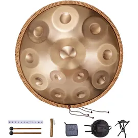 Vevor Handpan, 55 cm, 12 Noten, D-Moll-Handtrommel, Drum-Instrument mit Schlägeln, 440-Hz-Handpan-Ständer & Tragetasche, Heilende Klangtrommel aus