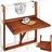 CASARIA Balkonhängetisch 65 x 45 x 87 cm braun klappbar