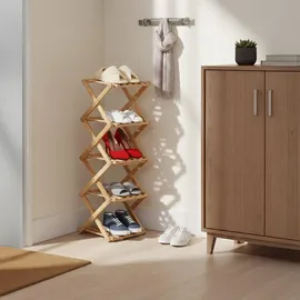 Relaxdays Schuhregal 28 x 84 x 28 cm faltbar / braun