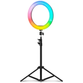 Mars Gaming MGRING, ARGB Professional Light Ring, Aluminium-Stativ, Smartphone und Webcam-Ständer, Fernbedienung