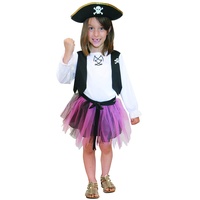 Rubie ́s - Kostüm Pirat Mädchen – Karneval, Kinder, 156628L, Größe L, 8 bis 10 Jahre, Rosa
