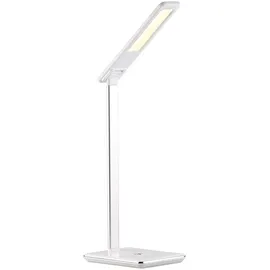 Lunartec Schreibtischlampe Qi-kompatibel, 4 Lichtfarben, 800 Lumen, dimmbar