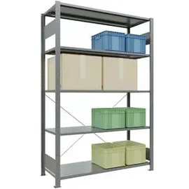 Schulte Lagertechnik Schwerlastregal Stahl 200 x 130 x 50 cm silber