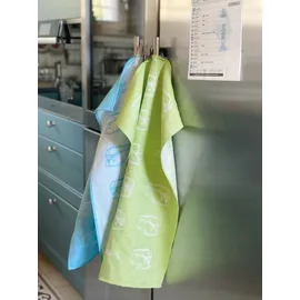 VW Collection - Volkswagen Geschirr-Abtrocken-Küchen-Handtuch-2er Set im T1 Bulli Bus (Bulli Parade/Grün)