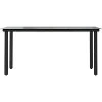 vidaXL 5-teiliges Garten-Esszimmerset aus schwarzem Polyrattanglas - Schwarz