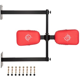 Homcom Schlagpolster drehbar Wandmontage Reflex Bar Punching Boxing Pad für Training Schlagkissen Kickschild Stahl Kunstleder Rot 82 x 65 x 14 cm