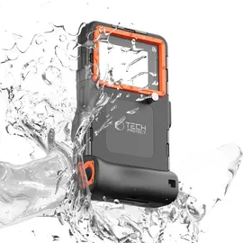 TECH-PROTECT Universal Wasserdichtes Tauchgehäuse schwarz-orange