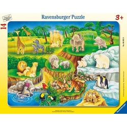 Ravensburger Puzzle Ravensburger Kinderpuzzle – 06052 Zoobesuch – Rahmenpuzzle für…, 14 Puzzleteile