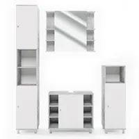 Vicco Badmöbel-Set Fynn Beton/Weiß 4 Teile