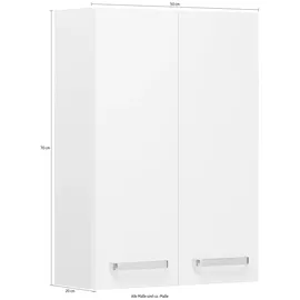 Saphir Hängeschrank SAPHIR "Quickset Wand-Badschrank 50 cm breit mit 2 Türen und 2 Einlegeböden", weiß (weiß glanz), B:50cm H:70cm T:20cm, Spanplatte, Schränke, Hängeschrank, Badezimmer-Hängeschrank inkl. Türdämpfer, Griffe in Chrom Glanz