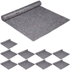 relaxdays Malervlies 10 x Malvervlies 180g/m2 1×25 m grau