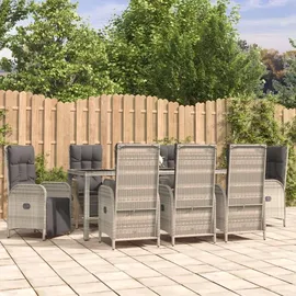 vidaXL Garten-Essgruppe 9-tlg. Grau