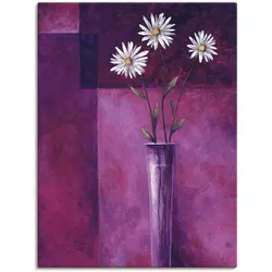 Wandbild ARTLAND "Margeriten", lila (farbe bild(er): lila), B:60cm H:80cm, Canvas, Leinwand, Bilder, als Leinwandbild in verschied. Größen