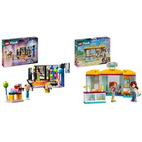 LEGO Friends Karaoke-Party, Musik-Spielzeug & Friends Mini-Boutique, Spielzeug-Laden, kleines Make-Up-Set mit den Figuren Paisley und Candi, kreative Geschenke für 6-jährige Mädchen und Jungen 42608