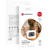 forcell F-Data Speicherkarte mit Adapter, MicroSDXC UHS-I U3 Geschwindigkeitsklasse 10 Micro-SD Karte (64 GB,