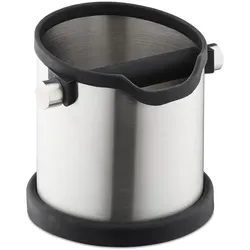 relaxdays Abklopfbehälter für Kaffeesatz silber