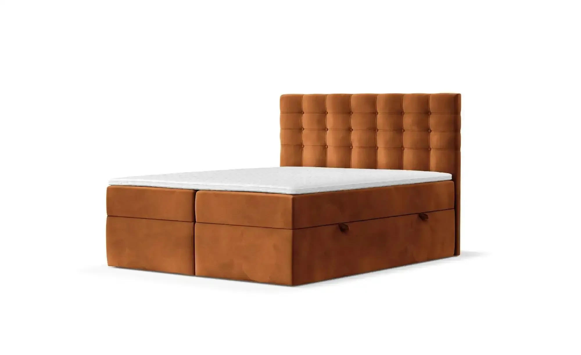 maison de rêve Boxspringbett mit Stauraum  Sansa ¦ orange ¦ Maße (cm): B: 142 H: 120