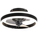 MSOVAEU Deckenventilator Mit Beleuchtung Fernbedienung Deckenlampe Dimmbar Timing, Leuchten LED Deckenleuchte,Fernbedienung Deckenventilator schwarz