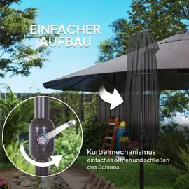 Outsunny Marktschirm 460 x 270 cm grau