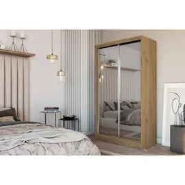 masseno Schwebetürenschrank BELLINA 120 x 216 x 61 cm Braun