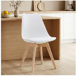 Homestyle4u Küchenstuhl gepolstert Weiß