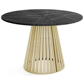 WFL GROUP Esstisch Ø 120 cm schwarz