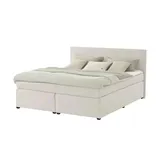 deinbett Boxspringbett mit Matratze und Topper H3 Duke ¦ creme ¦ Maße (cm): B: 187 H: 104