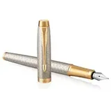 Parker IM Premium Warm Silver G.C. Feder F Aluminium eloxiert, silber, goldfarbige Zierteile