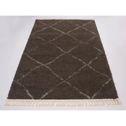 Hochflor-Teppich "Donna" Gr. 4, braun (braun, creme), B:166cm H:30mm L:240cm, Kunstfaser, GALLERY M BRANDED BY MUSTERRING, Teppiche, Wohnzimmer