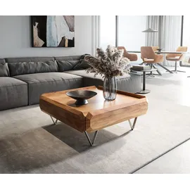 DeLife Kiano Beige Akazie 90 x 35 x 90 cm
