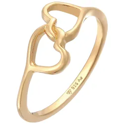 Elli Herz Symbol Verbunden 925 Silber Ringe   Damen 