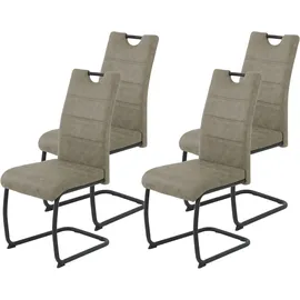 Hela Dunja braun Vintage schlamm, schwarz, schwarz), B:44cm H:98cm T:58cm, 100% Polyester, Stühle, Freischwinger, Schwingstuhl; Vintage Optik; mit Griff; Rundrohrgestell