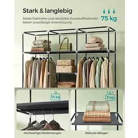 Songmics Stoffschrank, RYG12G grau 150,0 x 45,0 x 175,0 cm, 1 St.