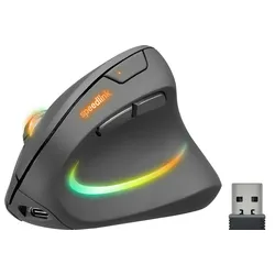 SPEEDLINK PIAVO PRO RGB Wiederaufladbare Vertikale Ergonomische Maus - Kabellos, gummi-schwarz