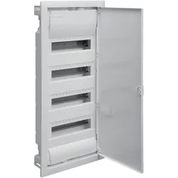 Verteilerschrank Unterputz Sicherunngskasten 4 Reihen 48 Modulen Verteilerkasten Kleinverteiler weiß Hager Volta 4x12 VU48AT