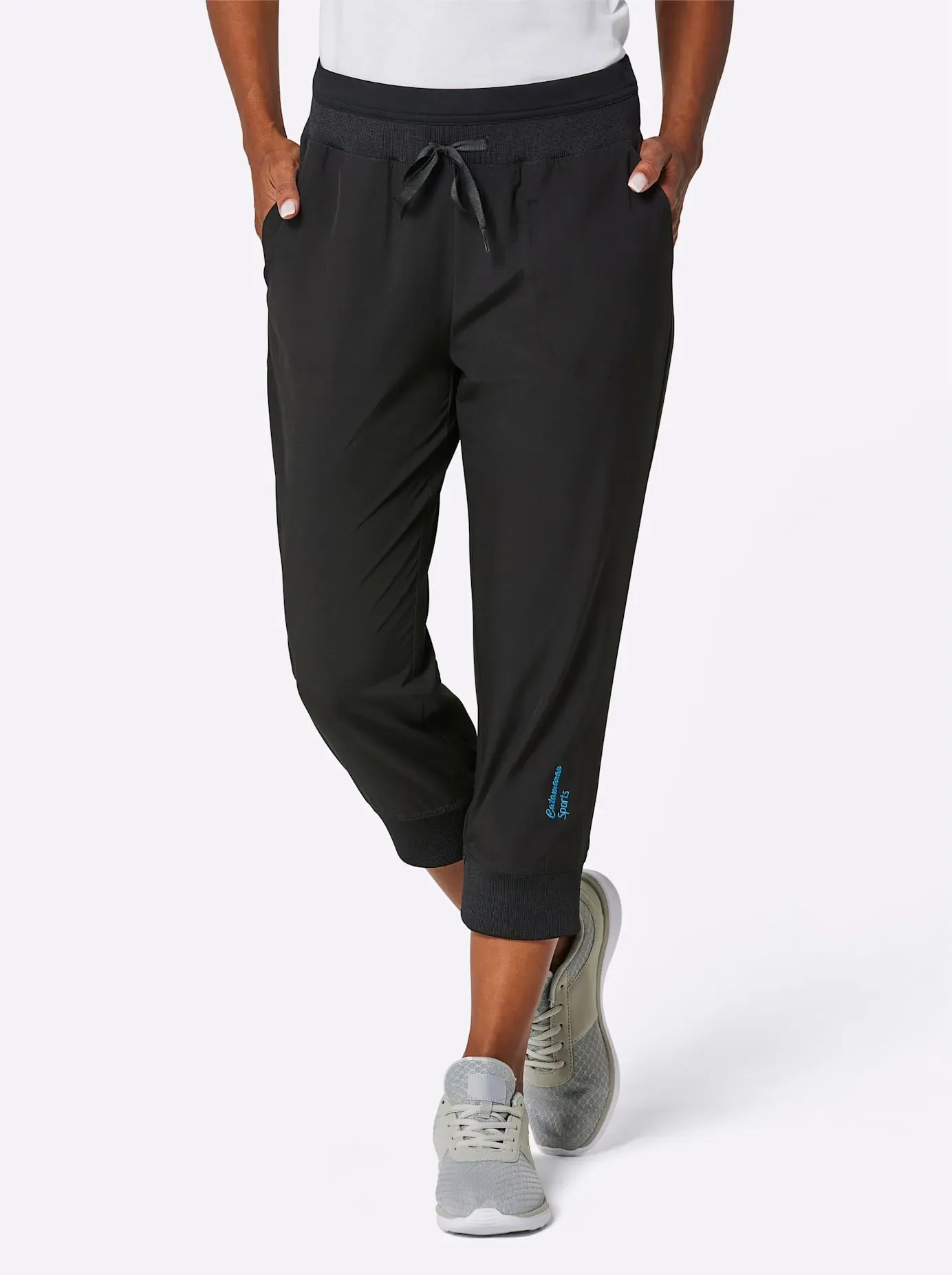 Trekkinghose CATAMARAN, Damen, Gr. 50, Normalgrößen, schwarz, 93% Polyester, 7% Elasthan, unifarben, 3/4-Länge, Hosen Trekkinghose, Topseller