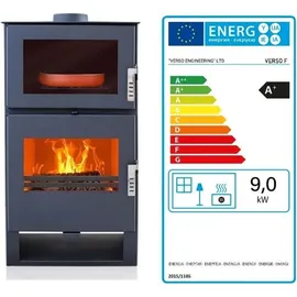 Verso Kaminofen mit Backfach Verso F Holzofen 9 kW Kamin Ofen Holz Mehrfachbelegung Heizofen Holzofen