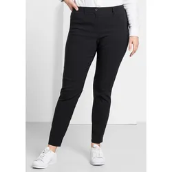 Stretch-Hose SHEEGO "Große Größen", Damen, Gr. 58, Normalgrößen, schwarz, Obermaterial: 70% Viskose, 25% Polyamid, 5% Elasthan, unifarben, sportlich, lang, Hosen, knitterarm und pflegeleicht