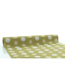 sovie HOME Tischläufer Flocons in Gold-Silber aus Linclass® Airlaid, 40cm x 4,80m, 1 Stück