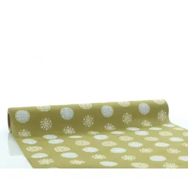 sovie HOME Tischläufer Flocons in Gold-Silber aus Linclass® Airlaid, 40cm x 4,80m, 1 Stück