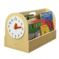 tidy BOOKS Bücherbox mit Spielzeuguhr, natur