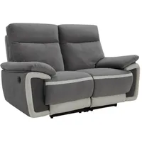 Relaxsofa elektrisch 2-Sitzer metti - Samt - Grau