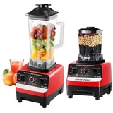 Mixer, 2 L professioneller Standmixer, Smoothie Maker mit 6 Metallklingen 4500W Mixer Smoothie Maker Einstellbare Geschwindigkeit, für Milchshakes und Smoothies
