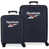 Reebok Roxbury Kofferset Blau 55/70 cm Starres ABS Integrierter TSA-Verschluss 119,4 L 6 kg 4 Doppelrollen Handgepäck